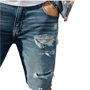 American Eagle AirFlex+ Shorts Distressed Denim Jorts Light Wash Blue Mens 36